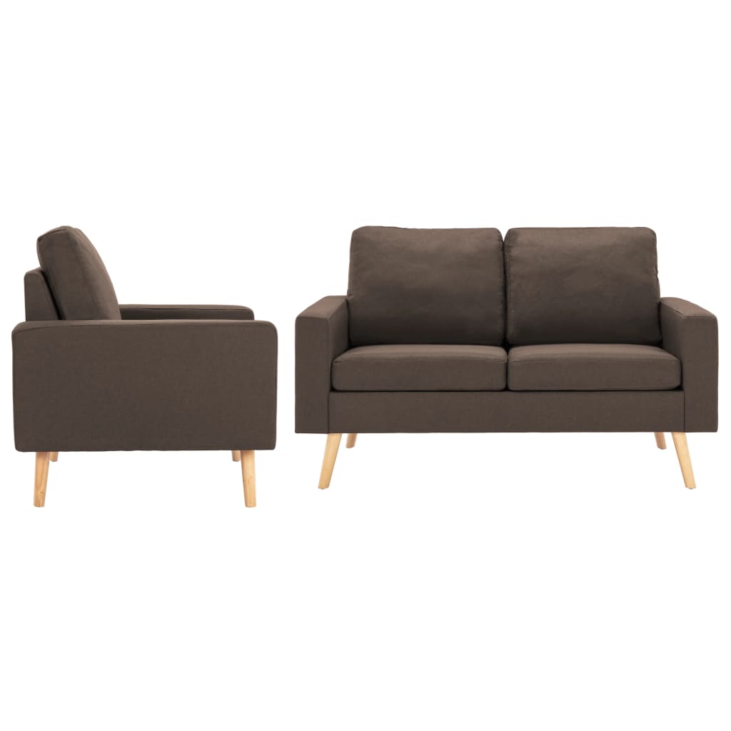 vidaXL 2-Piece Sofa Set Fabric Brown
