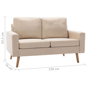 vidaXL 2-Piece Sofa Set Fabric Cream