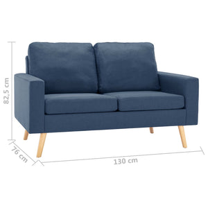 vidaXL 2-Piece Sofa Set Fabric Blue