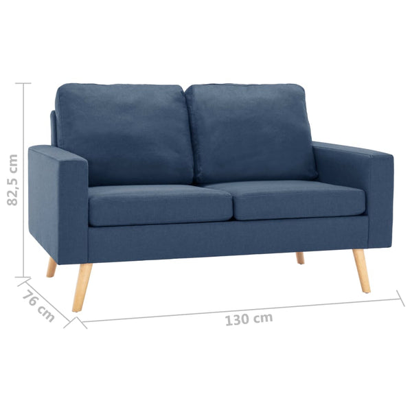 vidaXL 2-Piece Sofa Set Fabric Blue