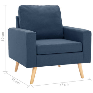 vidaXL 2-Piece Sofa Set Fabric Blue