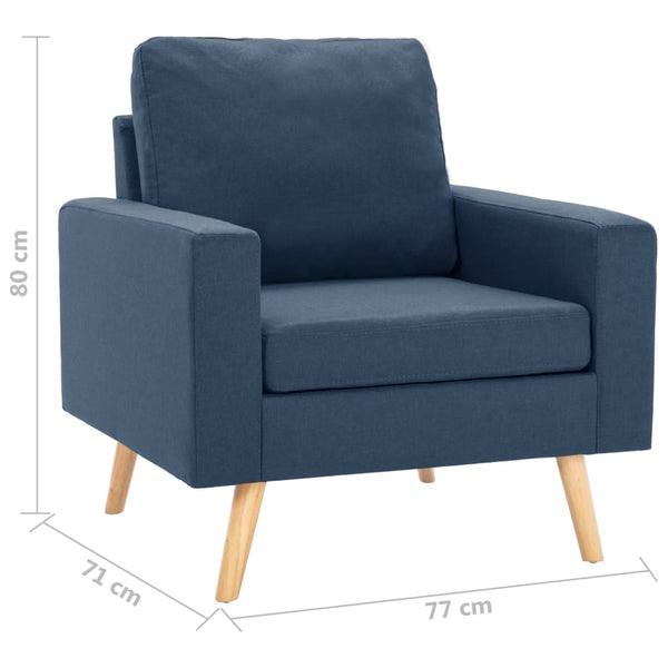 vidaXL 2-Piece Sofa Set Fabric Blue