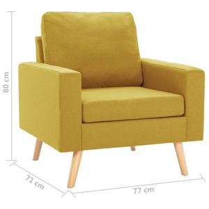vidaXL 2-Piece Sofa Set Fabric Yellow