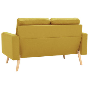 vidaXL 2-Piece Sofa Set Fabric Yellow