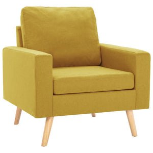 vidaXL 2-Piece Sofa Set Fabric Yellow