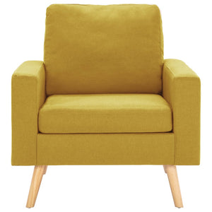 vidaXL 2-Piece Sofa Set Fabric Yellow