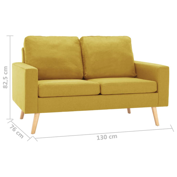 vidaXL 2-Piece Sofa Set Fabric Yellow