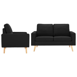 vidaXL 2-piece Sofa Set Fabric Black