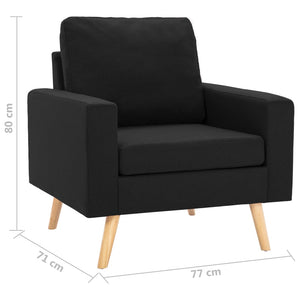 vidaXL 2-piece Sofa Set Fabric Black
