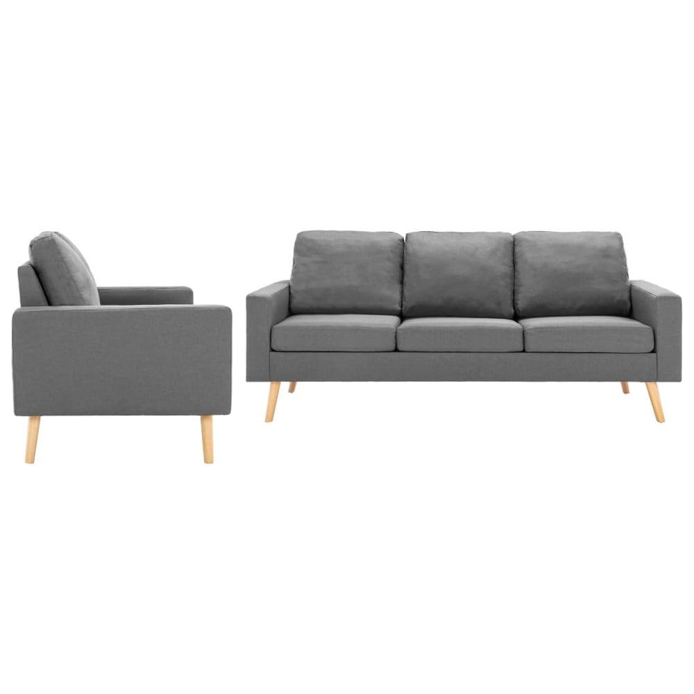 vidaXL 2-Seater Sofa Set Fabric Light Grey