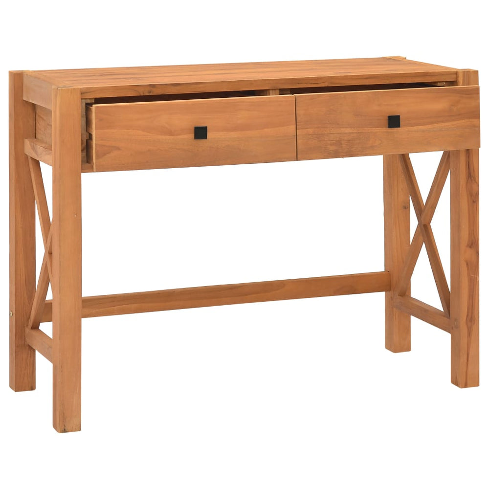 vidaXL Desk with 2 Drawers 100x40x75 cm Teak Wood