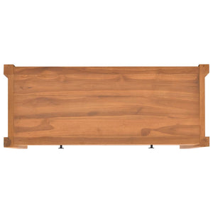 vidaXL Desk with 2 Drawers 100x40x75 cm Teak Wood