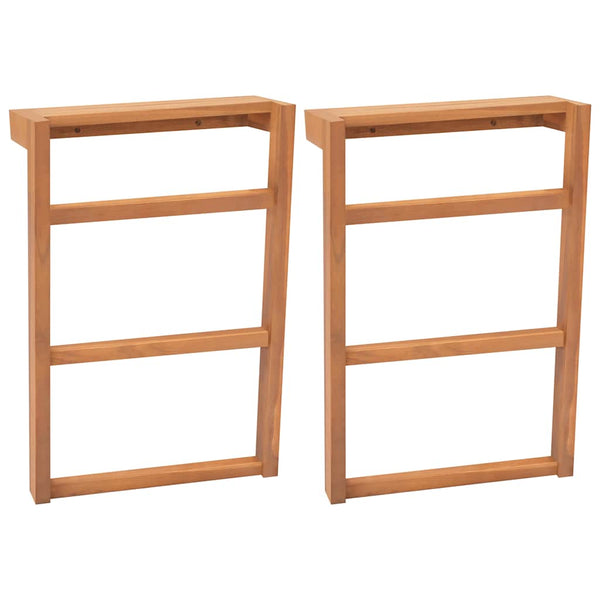 vidaXL Towel Rack 2 pcs. Solid Teak Wood