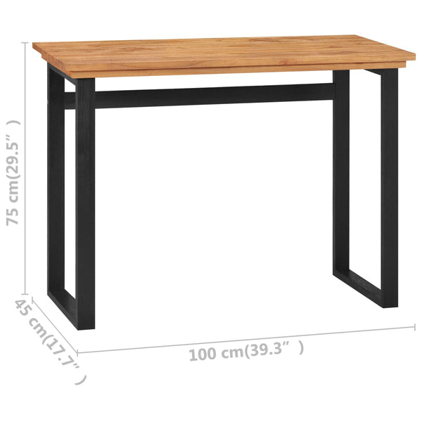 vidaXL Desk 100x45x75 cm Solid Teak Wood