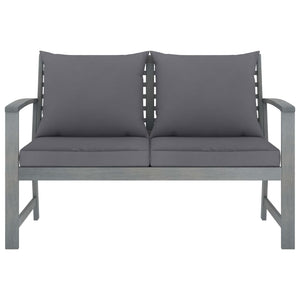 4-tlg. Garten-Lounge-Set mit Auflagen Massivholz Akazie