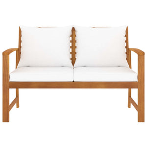 vidaXL Garden Bench 120 cm with Cream White Cushions Solid Acacia Wood