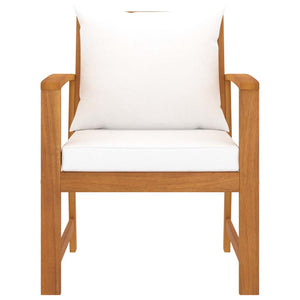 vidaXL Garden Chairs 2 pcs. with Cream Cushions Solid Acacia Wood