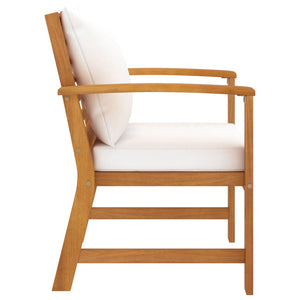 vidaXL Garden Chairs 2 pcs. with Cream Cushions Solid Acacia Wood
