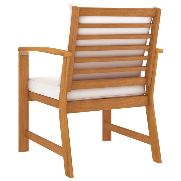 vidaXL Garden Chairs 2 pcs. with Cream Cushions Solid Acacia Wood