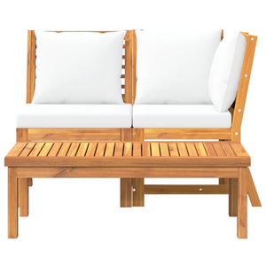vidaXL 3-piece Garden Lounge Set with Cream Cushions Solid Acacia Wood