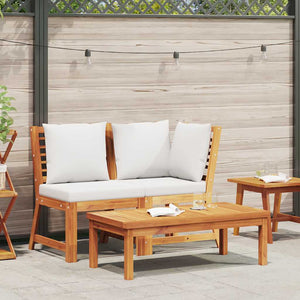 vidaXL 3-piece Garden Lounge Set with Cream Cushions Solid Acacia Wood