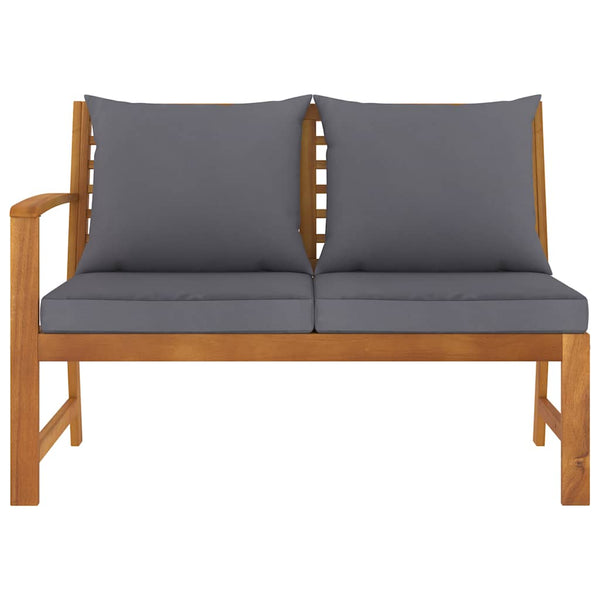 vidaXL Garden Bench 114.5 cm with Dark Grey Cushions Solid Acacia Wood