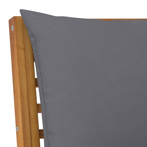 vidaXL Garden Bench 114.5 cm with Dark Grey Cushions Solid Acacia Wood