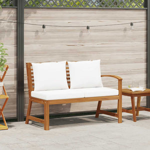 vidaXL Garden Bench 114.5 cm with Cream Cushion Solid Acacia Wood