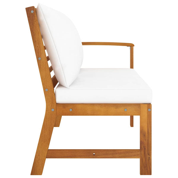 vidaXL Garden Bench 114.5 cm with Cream Cushion Solid Acacia Wood