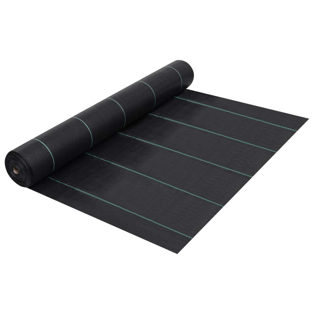 vidaXL Weed Fabric Black 1x25 m PP