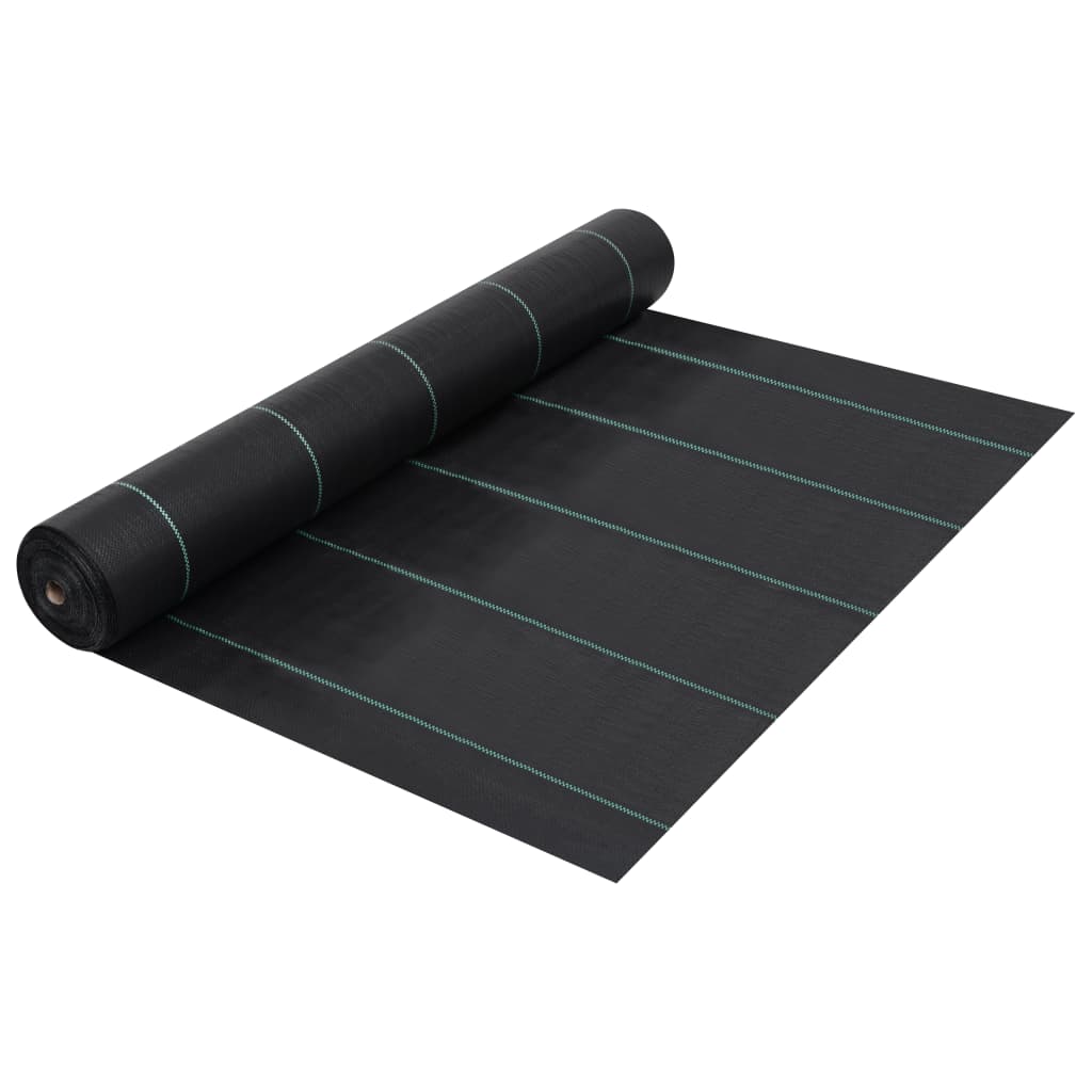 vidaXL Weed Fabric Black 1x25 m PP