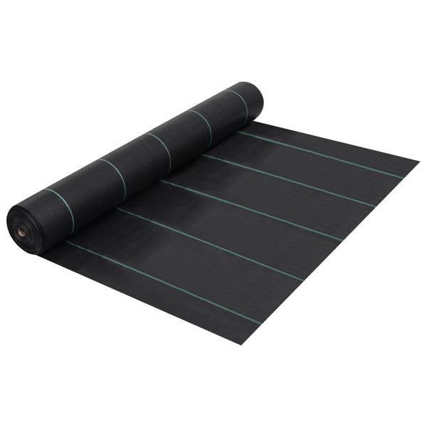 vidaXL Weed Fabric Black 1x25 m PP