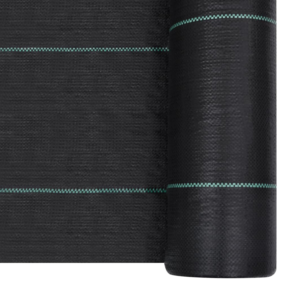 vidaXL Weed Control Fabric Black 1x100 m PP