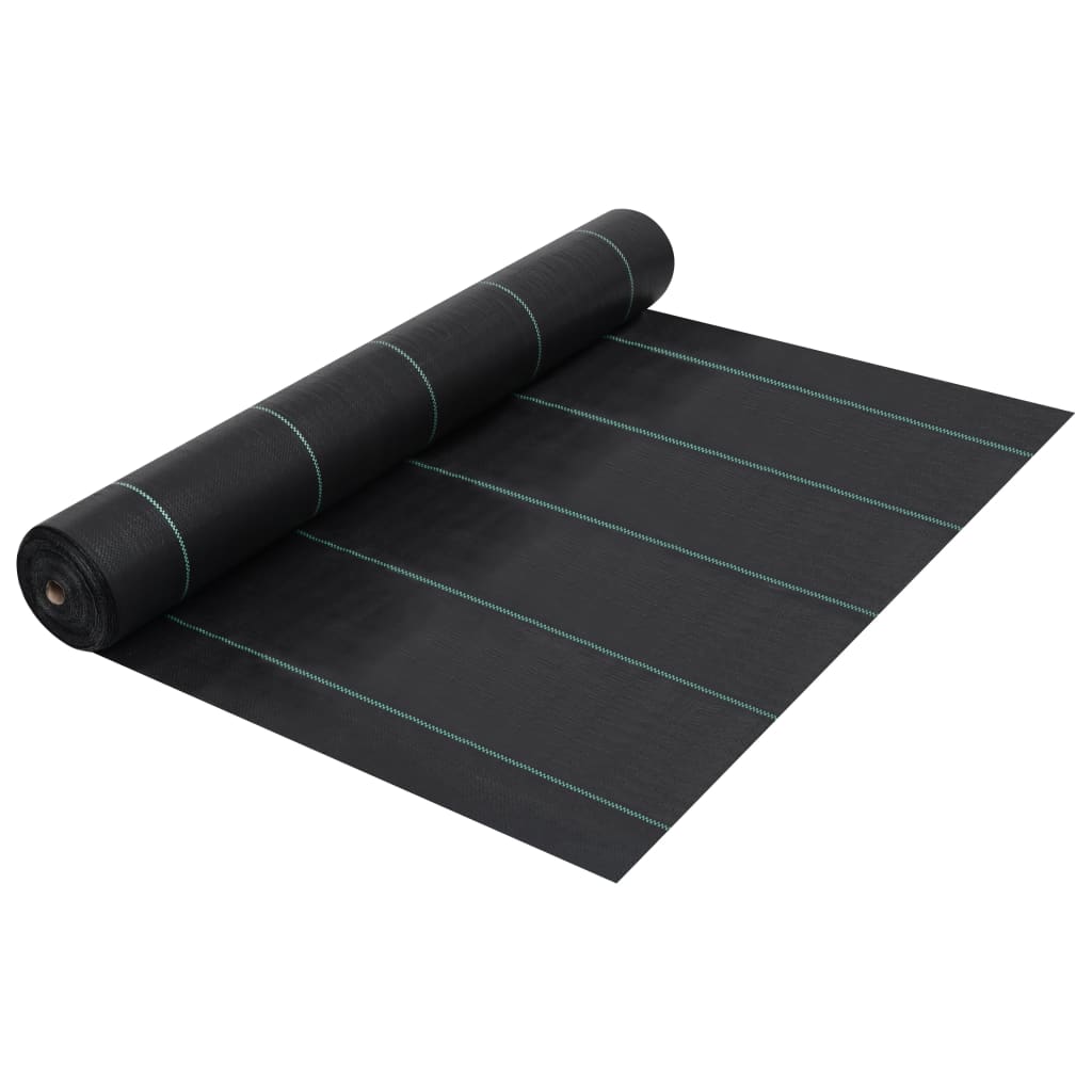 vidaXL Weed Fabric Black 2x5 m PP