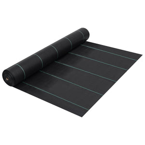vidaXL Weed Control Fabric Black 2x25 m PP