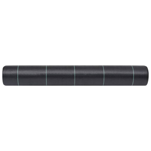 vidaXL Weed Control Fabric Black 2x25 m PP