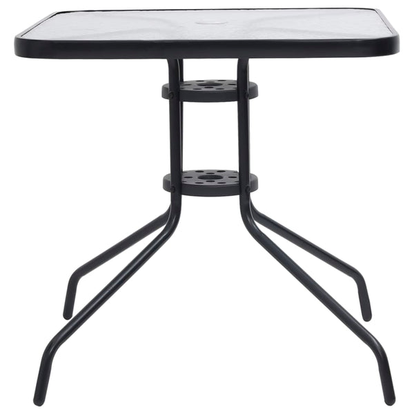 vidaXL Garden Table Black 70x70x70 cm Steel