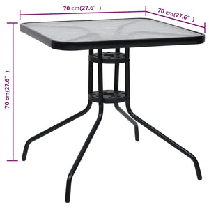 vidaXL Garden Table Black 70x70x70 cm Steel