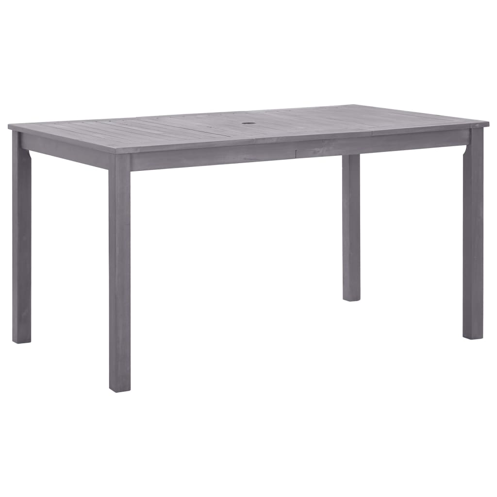 vidaXL Garden Table Grey 140x80x74 cm Solid Acacia Wood