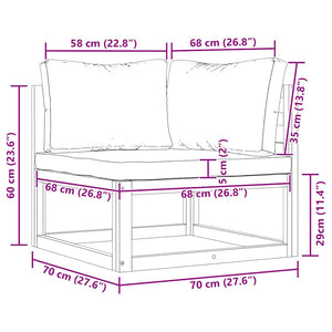 Modular-Ecksofas 2 Stk. mit Auflagen Dunkelgrau
