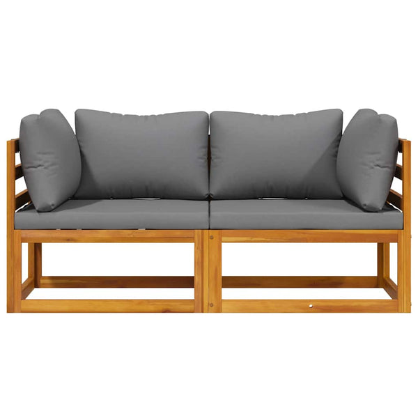 Modular-Ecksofas 2 Stk. mit Auflagen Dunkelgrau