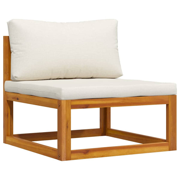 vidaXL 3-Piece Garden Lounge Set with Cream Cushions Solid Acacia Wood
