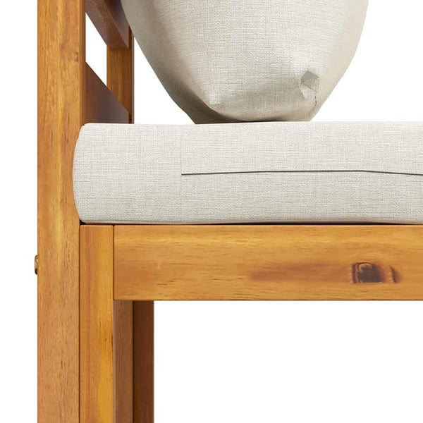 vidaXL 3-Piece Garden Lounge Set with Cream Cushions Solid Acacia Wood