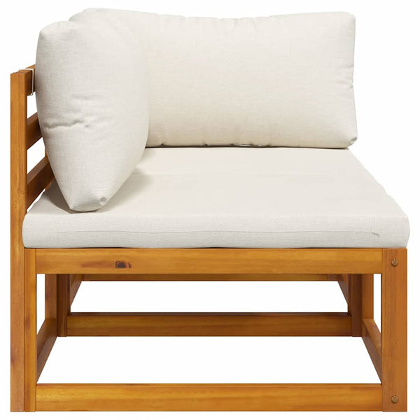 vidaXL 2-Piece Sofa Set with Cream White Cushions Solid Acacia Wood