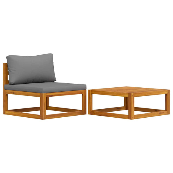 vidaXL 2-piece Garden Sofa Set with Cushions Solid Acacia Wood