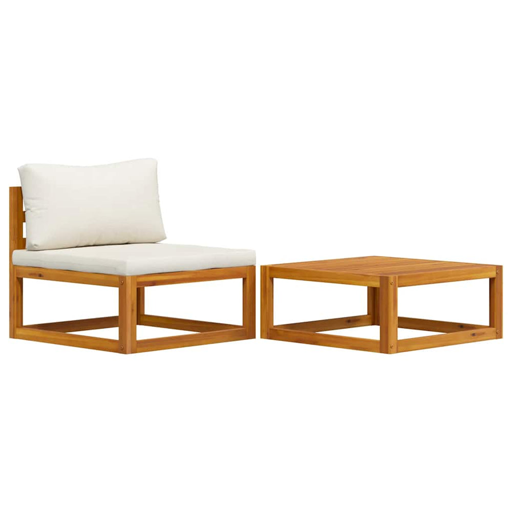 vidaXL 2-piece Garden Sofa Set with Cushions Solid Acacia Wood