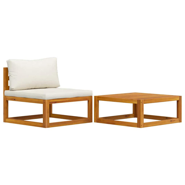 vidaXL 2-piece Garden Sofa Set with Cushions Solid Acacia Wood