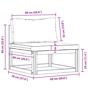 vidaXL 2-piece Garden Sofa Set with Cushions Solid Acacia Wood