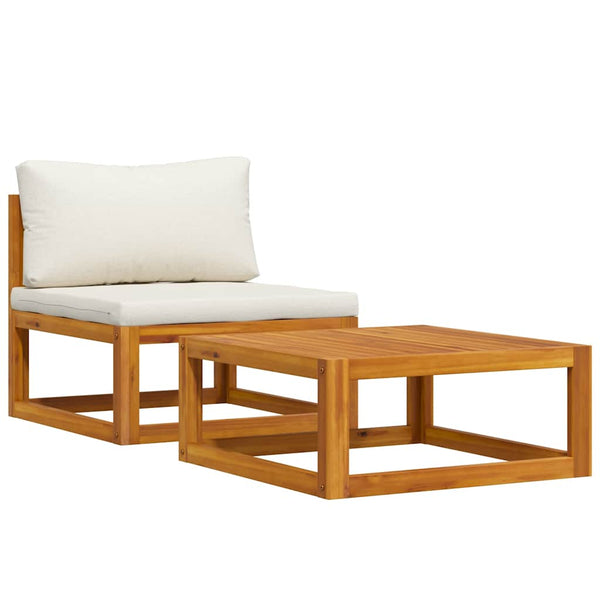 vidaXL 2-piece Garden Sofa Set with Cushions Solid Acacia Wood