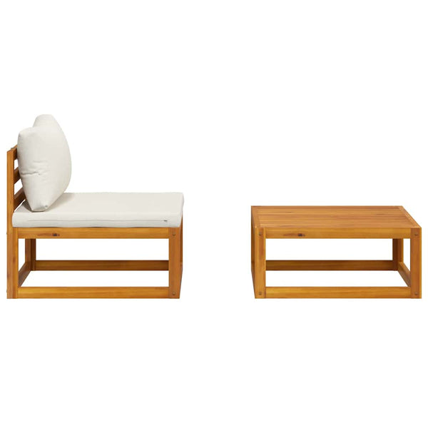 vidaXL 2-piece Garden Sofa Set with Cushions Solid Acacia Wood